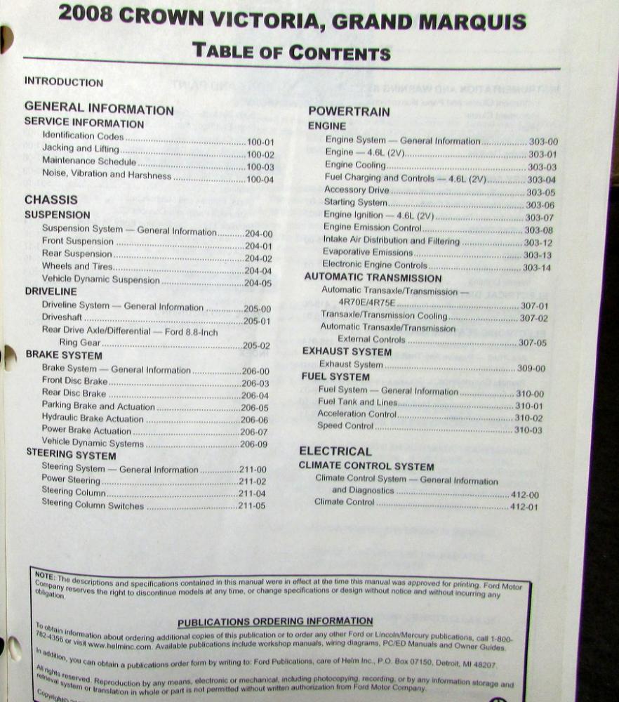 2008 crown victoria service manual
