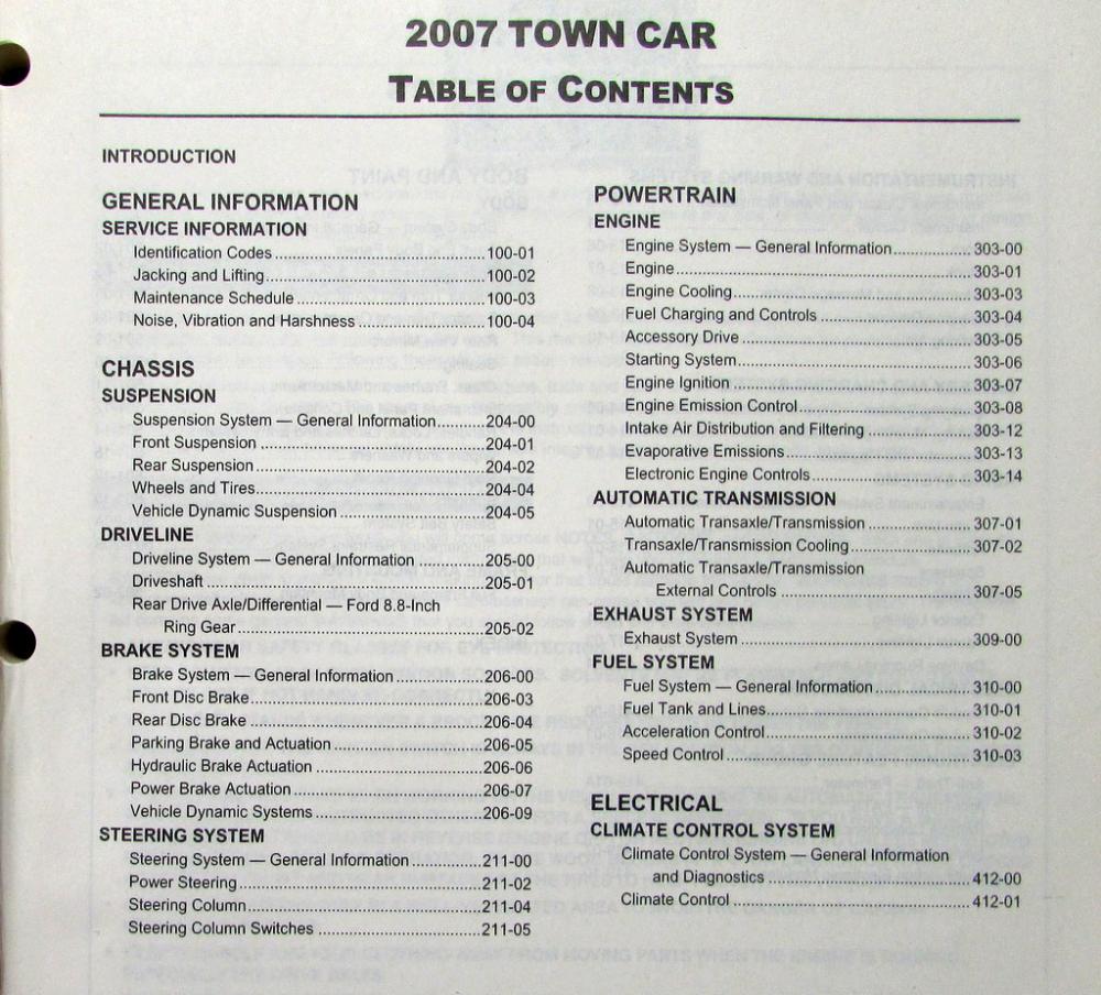 2007 lincoln town car service manual