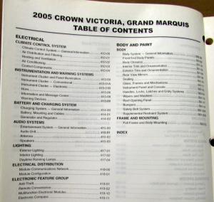 2005 Ford Crown Victoria & Mercury Grand Marquis Service Shop Repair Manual Orig