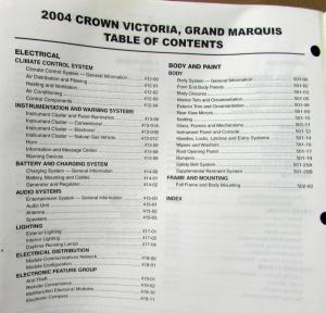 2004 Ford Crown Victoria & Mercury Grand Marquis Service Shop Repair Manual Orig