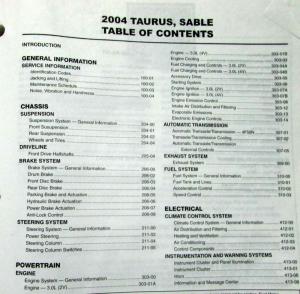 2004 Ford Taurus & Mercury Sable Service Shop Repair Manual Original