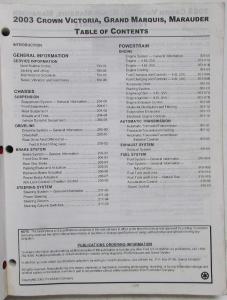 2003 Ford Crown Victoria & Mercury Grand Marquis Service Shop Repair Manual Orig