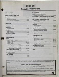 2003 Lincoln LS Service Shop Repair Manual Original Volume 1 & 2