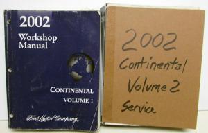 2002 Lincoln Continental Vols 1 & 2 Service Shop Repair Manual Original