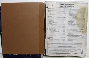 2002 Lincoln Continental Vols 1 & 2 Service Shop Repair Manual Original