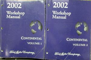 2002 Lincoln Continental Vols 1 & 2 Service Shop Repair Manual Original