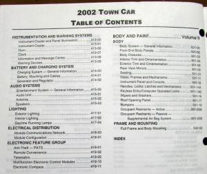 2002 Lincoln Town Car Vols 1 & 2 Service Shop Repair Manual Original