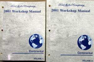 2001 Lincoln Continental Vols 1 & 2 Service Shop Repair Manual Original