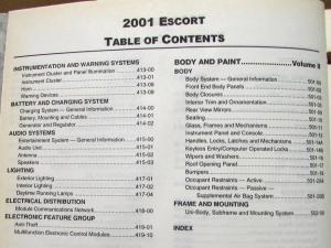 2001 Ford Escort Vols 1 & 2 Service Shop Repair Manual Original