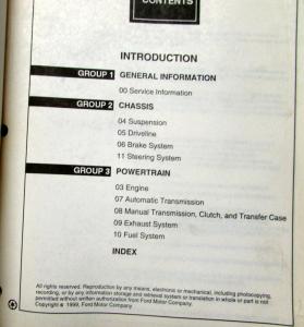 2000 Ford Crown Victoria Mercury Grand Marquis Service Shop Repair Manual Orig