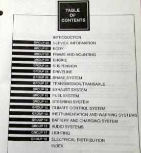 1998 Ford Crown Victoria Mercury Grand Marquis Service Shop Repair Manual Orig