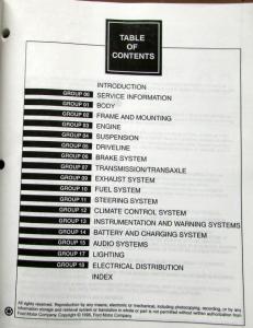 1997 Ford Crown Victoria Mercury Grand Marquis Service Shop Repair Manual Orig