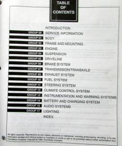 1997 Ford Thunderbird Mercury Cougar XR7 Shop Repair Service Manual Original