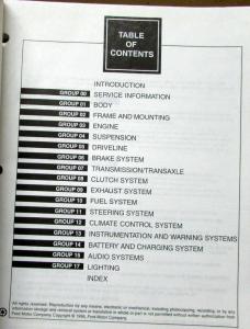 1997 Ford Aspire Service Shop Repair Manual Original