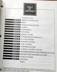 1997 Ford Contour Mercury Mystique Service Shop Repair Manual Original