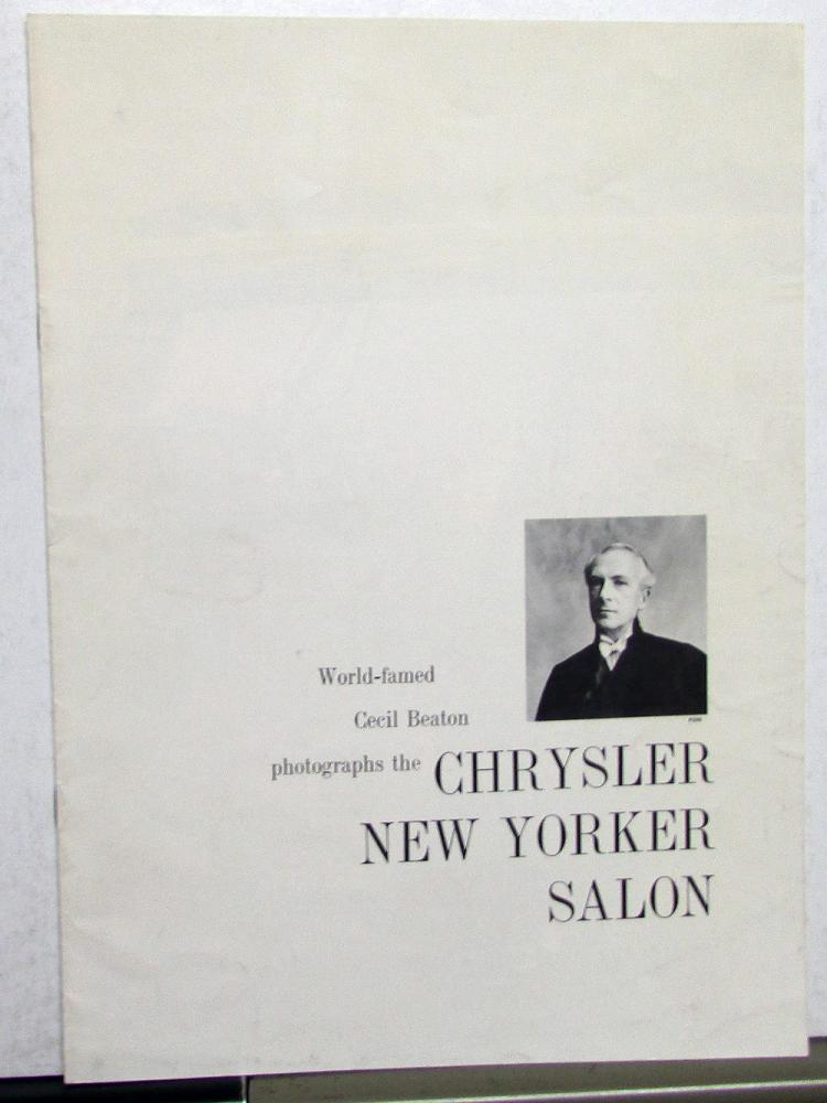 1963 Chrysler New Yorker Salon Cecil Beaton Color Photographs Sales Brochure