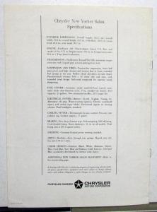 1963 Chrysler New Yorker Salon Cecil Beaton Color Photographs Sales Brochure