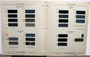 1937 Chrysler Dodge DeSoto Plymouth Colors Paint Chips Ditzler Color Company