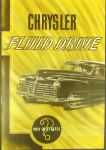1941 Chrysler Fluid Drive Gold Tone Sales Brochure Original