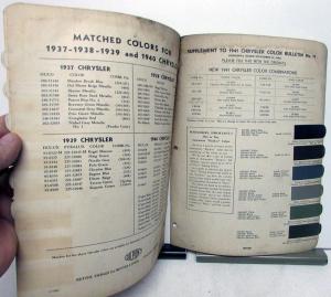 1941 Chrysler Color Combination Paint Chips Dupont Original