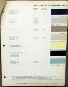 1951 Chrysler Dupont Color Paint Chip Bulletin Number 18 Original