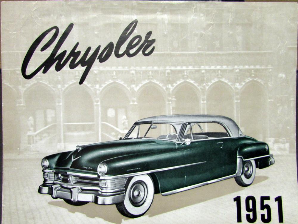 1951 Chrysler New Yorker Data Sheet French & Dutch Text Belgum Market Original