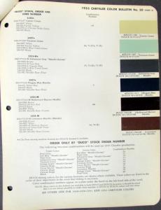 1953 Chrysler Dupont Color Paint Chips Formulas Bulletin 20 Original