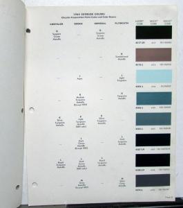 1964 Chrysler Dupont Color Paint Chips & Dodge Imperial Plymouth Original