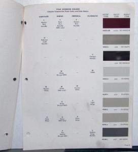 1964 Chrysler Dupont Color Paint Chips & Dodge Imperial Plymouth Original