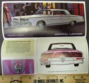 1964 Simca Plymouth Chrysler Imperial Dodge Full Line Sales Brochure Original