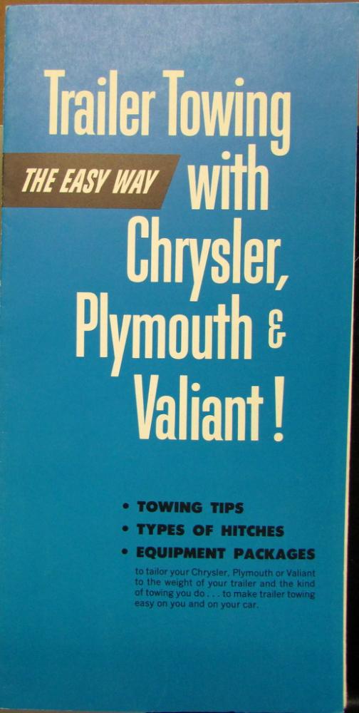 1964 Chrysler Plymouth & Valiant Trailer Towing Sales Brochure Original