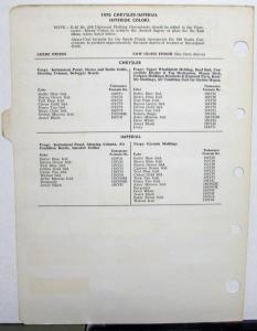 1970 Chrysler and Imperial Color Paint Chips Leaflet Original RM