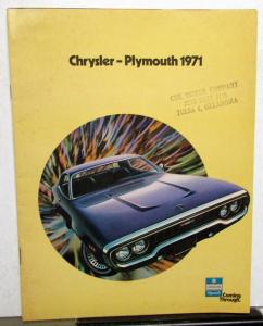 1971 Chrysler Plymouth Sales Brochure Duster Cuda Satellite Fury Newport & More