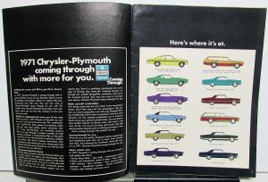 1971 Chrysler Plymouth Sales Brochure Duster Cuda Satellite Fury Newport & More