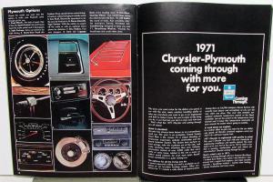 1971 Chrysler Plymouth Sales Brochure Duster Cuda Satellite Fury Newport & More
