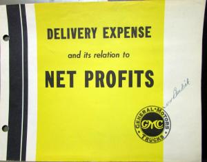 1930s GMC Trucks Delivery Expense Net Profits Sales Brochure Folder Original