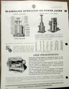 1930 1931 GMC Trucks Blackhawk Hydraulic Oil Power Jacks Sales Sheet Original