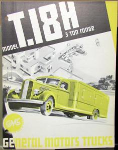 1936 GMC Truck Model T18H Three Ton Range Sales Brochure Folder Original