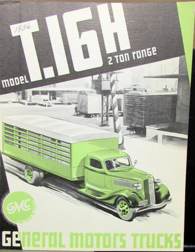 1936 GMC Truck Model T16H 2 Ton Sales Brochure Folder Original