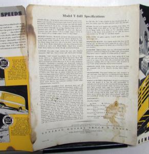 1937 1938 GMC Truck Model T16H Two Ton Range Sales Brochure Folder Original