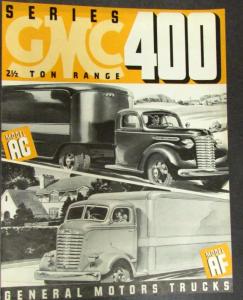 1939 GMC Truck Series 400 2 1/2 Ton Models AC & AF Sale Brochure Folder Orig Yel