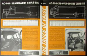 1939 GMC Truck Series 500 Three 1/2 Ton AC & AF Orange Sales Brochure Folder