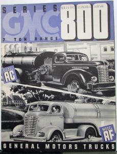 1939 GMC Truck Series 800 Models AC & AF 7 Ton Sales Brochure Folder Form A 315