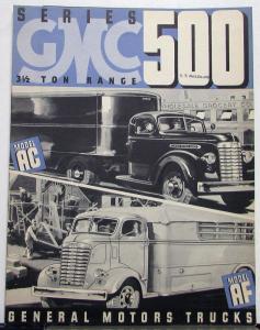 1939 GMC Truck Series 500 Models AC AF 3 1/2 Ton Sales Brochure Folder Blue Orig