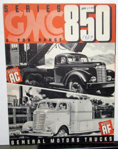 1939 GMC Truck Series 850 Eight Ton Model AC & AF Sales Brochure Folder Original