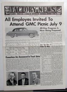 1949 GMC Factory News June 10 Issue Vol 20 No 11 General Motors GM Original