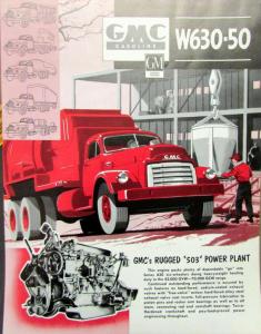 1952 GMC Gas W630 50 Truck Tractor Sales Brochure Data Sheet RED Original