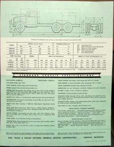 1953 GMC Gas W630 - 50 Truck Tractor Sales Brochure Data Sheet GREEN Original