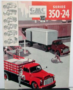 1952 1953 GMC Gas Series 350 24 Stake Platform Truck RED Sales Brochure Folder