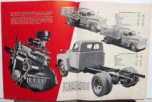 1952 1953 GMC Gas Series 350 24 Stake Platform Truck RED Sales Brochure Folder